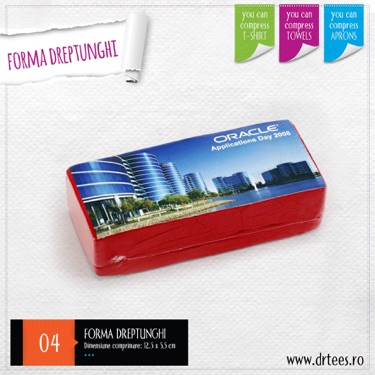 Tricouri comprimate in forma de dreptunghi