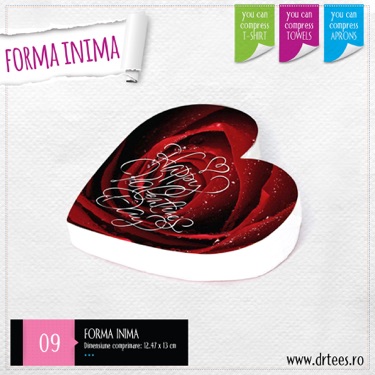 Tricouri comprimate in forma de inima