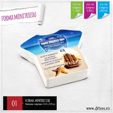 Tricouri comprimate in forma de minitricou