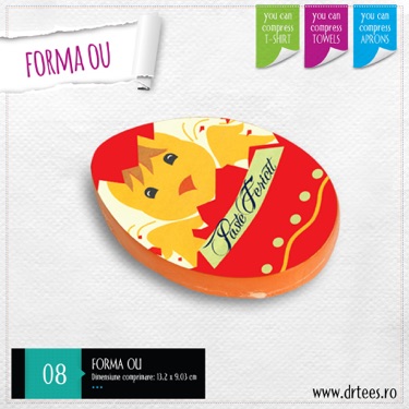 Tricouri comprimate in forma de ou