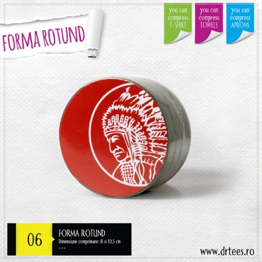 Tricouri comprimate in forma de rotund